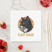 Serviette En Papier Conception de chemise pour papa de chat rétro Vint (En situation)