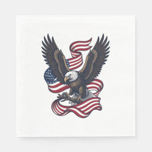 Serviette En Papier Conception de chemise vectorielle aigle patriotiqu