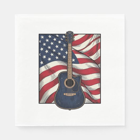 Serviette En Papier Conception de chemise vectorielle drapeau patrioti (Devant)