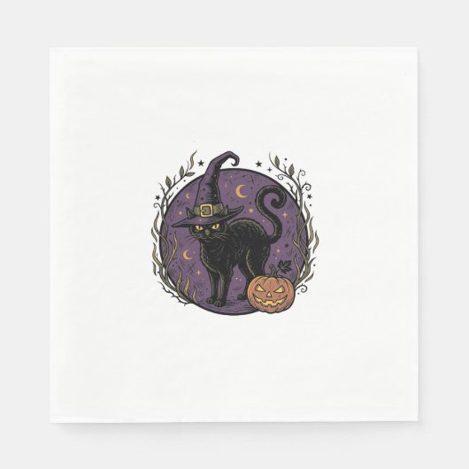 Serviette En Papier Conception de chemise vectorielle Halloween Chat S (Devant)