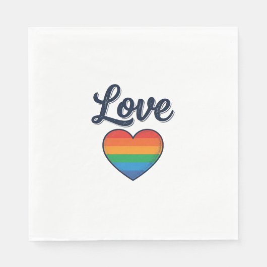 Serviette En Papier Conception de chemise vectorielle Love Rainbow Hea (Devant)