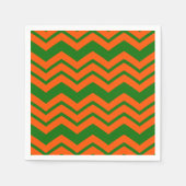 Serviette En Papier Conception de chevron en zigzag vert orange (Devant)