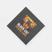 Serviette En Papier Conception de citrouille d'amour spécial chat noir (Coin)