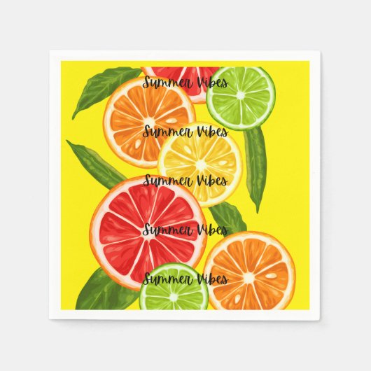 Serviette En Papier Conception de Citrus Vibes d'été, Graphique de Fru (Devant)