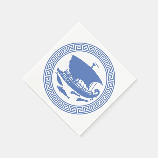 Serviette En Papier Conception de clé grecque (Coin)