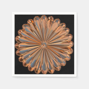 Serviette En Papier Conception de coquille d'éventail en cuivre et noi