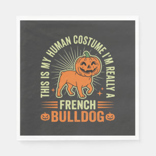 Serviette En Papier Conception de costume humain drôle de bouledogue f