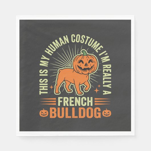 Serviette En Papier Conception de costume humain drôle de bouledogue f (Devant)