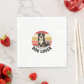 Serviette En Papier Conception de coucher de soleil de chien mignon gr (En situation)