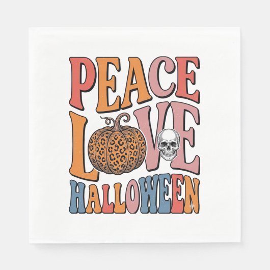 Serviette En Papier Conception de crâne de citrouille d'Halloween d'am (Devant)