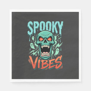 Serviette En Papier Conception de crâne de fantôme Halloween Vibes eff