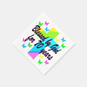 SERVIETTE EN PAPIER CONCEPTION DE CROIX RELIGIEUSE DE 70E ANNIVERSAIRE (Coin)