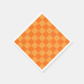 Serviette En Papier Conception de damier orange clair et foncé (Coin)