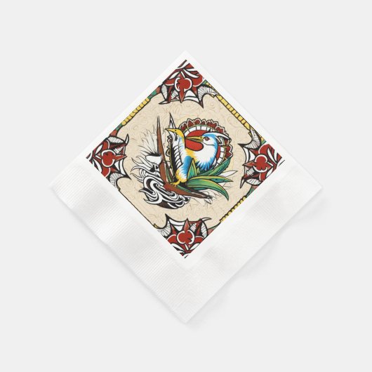 Serviette En Papier Conception de dessins de tatouage intemporels (Coin)