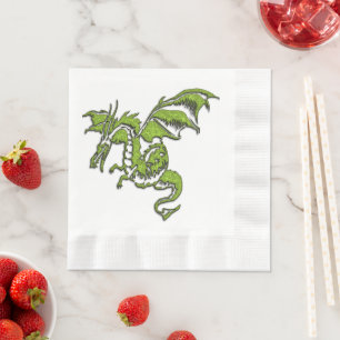 Serviette En Papier Conception de dragon volant