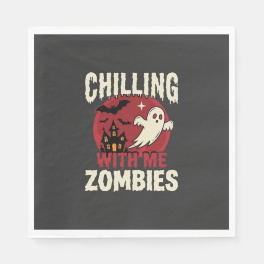 Serviette En Papier Conception de fantôme de zombies passant Halloween (Devant)