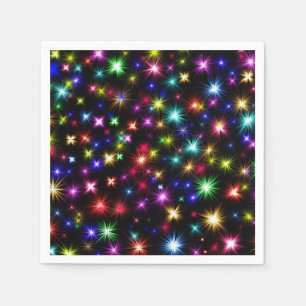 Serviette En Papier Conception de feux d'artifice Étoiles Colorées