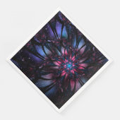 Serviette En Papier Conception de fleur fractale abstraite. (Coin)