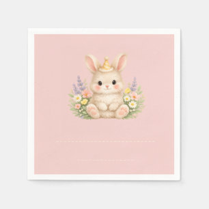 Serviette En Papier Conception de fleur sauvage de lapin duveteux pour