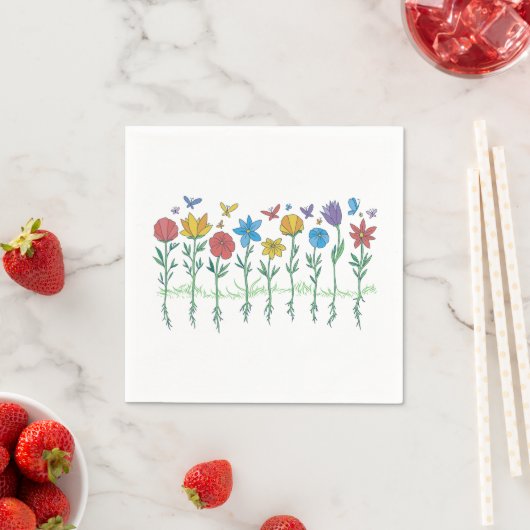 Serviette En Papier Conception de fleurs en croissance (En situation)