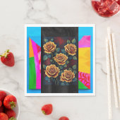 Serviette En Papier conception de fleurs et belle conception de fond p (En situation)