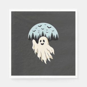 Serviette En Papier Conception de forêt de lune de fantôme d'Halloween