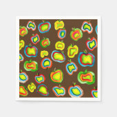 Serviette En Papier Conception de fruit d'aquarelle pomme funky (Devant)