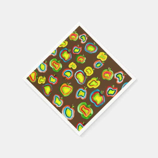 Serviette En Papier Conception de fruit d'aquarelle pomme funky (Coin)