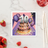 Serviette En Papier Conception de gâteau de célébration du 10e anniver (En situation)