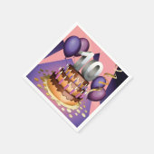 Serviette En Papier Conception de gâteau de célébration du 10e anniver (Coin)
