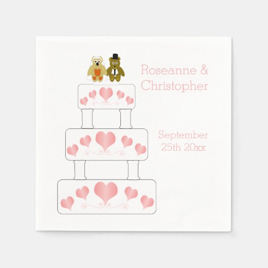 Serviette En Papier Conception de gâteau de mariage Mariage (Devant)