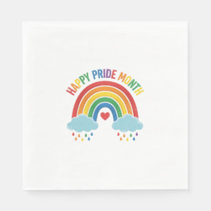 Serviette En Papier Conception de gravure vintage arc-en-ciel Mois de