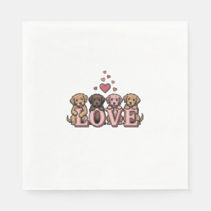 Serviette En Papier Conception de gravure vintage de la Saint-Valentin