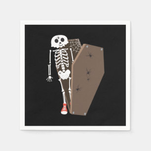 Serviette En Papier Conception de Halloween squelette et cercueil