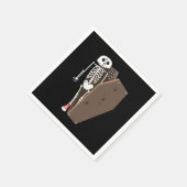 Serviette En Papier Conception de Halloween squelette et cercueil (Coin)