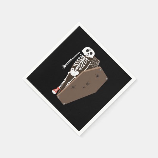 Serviette En Papier Conception de Halloween squelette et cercueil (Coin)