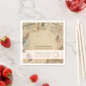 Serviette En Papier Conception de journal de style Colonial Americana (En situation)