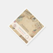 Serviette En Papier Conception de journal de style Colonial Americana (Coin)