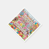 Serviette En Papier Conception de joyeux anniversaire Candyland douce  (Coin)