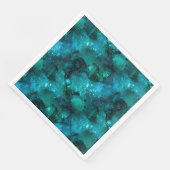 Serviette En Papier Conception de la série Galaxie sarcelle 6 (Coin)