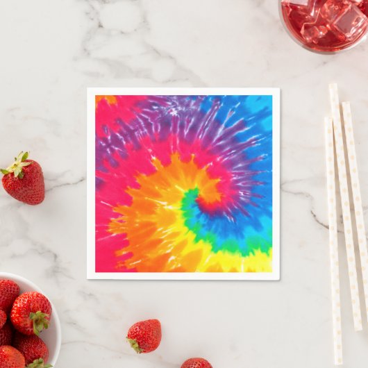 Serviette En Papier Conception de la teinture psychédélique (En situation)