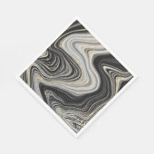 Serviette En Papier Conception de l'Agate Noir et Or (Coin)