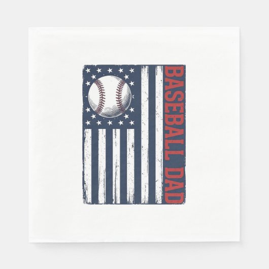 Serviette En Papier Conception de maillot de drapeau de papa de baseba (Devant)