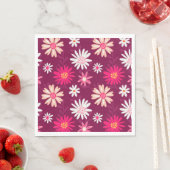 Serviette En Papier Conception de marguerite Magenta (En situation)
