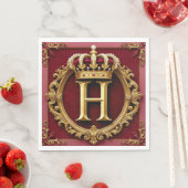 Serviette En Papier ✨ Conception de monogramme H pour tables d'événeme (En situation)