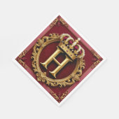 Serviette En Papier ✨ Conception de monogramme H pour tables d'événeme (Coin)