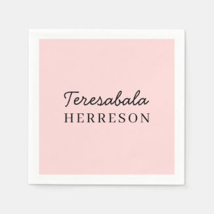Serviette En Papier Conception de monogramme rose moderne