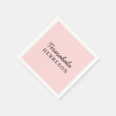 Serviette En Papier Conception de monogramme rose moderne (Coin)