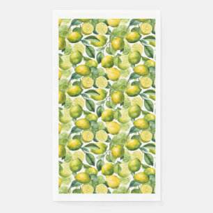 Serviette En Papier Conception de motif aquarelle de citrons