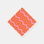 Serviette En Papier Conception de motif chevron orange et rose (Coin)